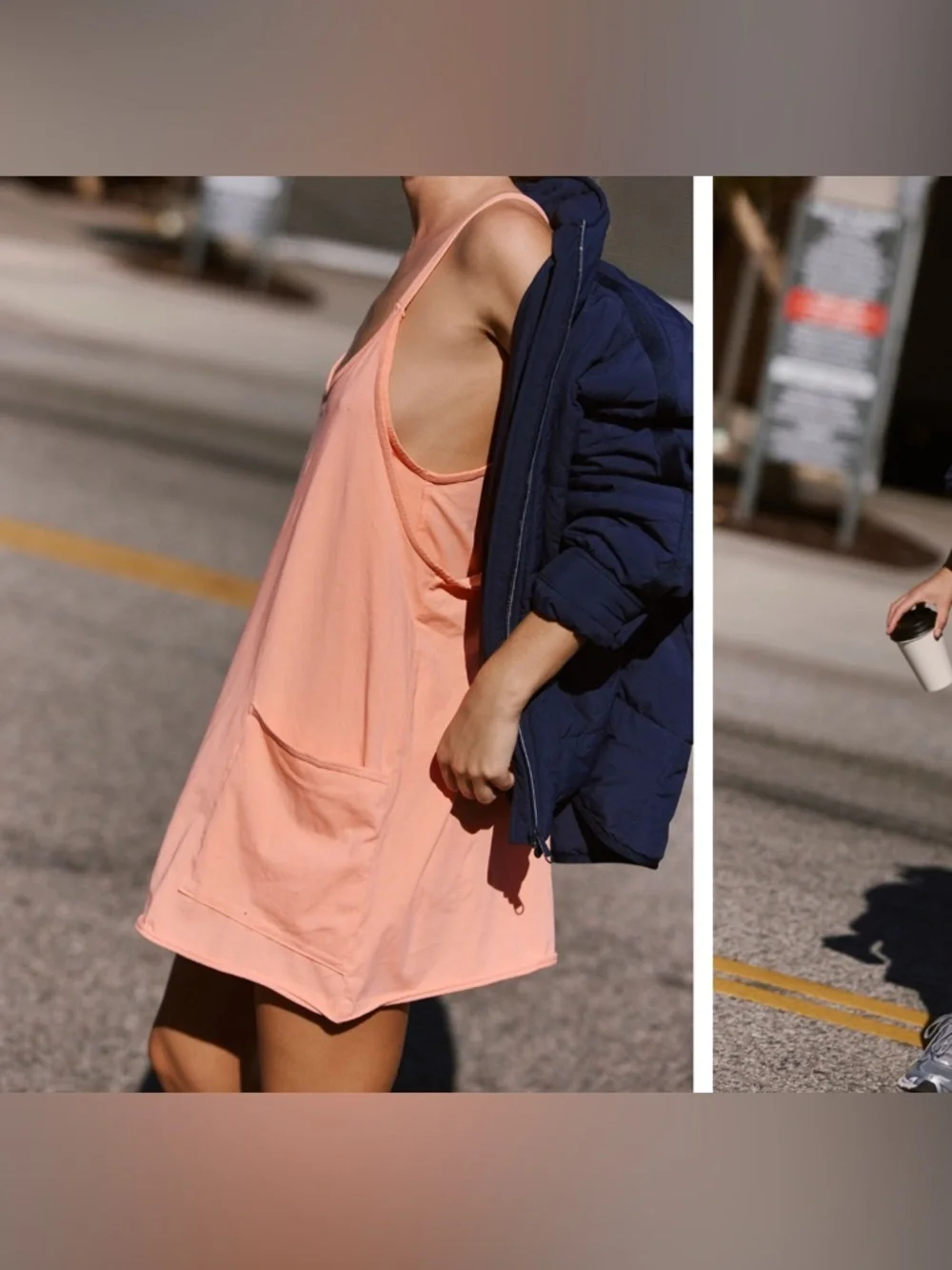 NWOT Free People FP Movement Hot Shot Mini Dress - fruit punch peach - Large - Picture 4 of 10